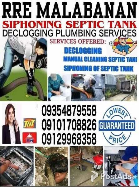Malabanan siphoning septic tank service declogging pipelines machine