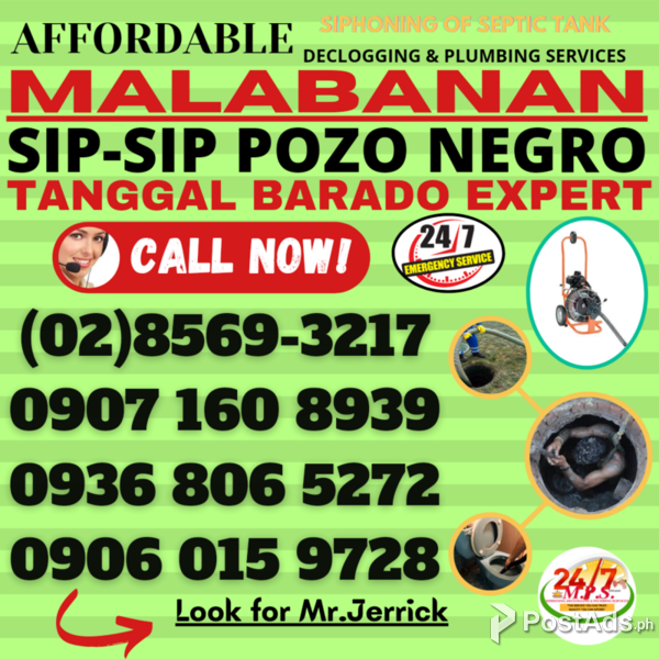 TACLOBAN CITY MPS 24/7 MALABANAN SIPHONING PLUMBING SERVICES