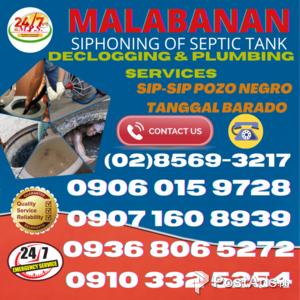AMADEO CAVITE MPS 24/7 MALABANAN SIPHONING PLUMBING SERVICES | PostAds PH