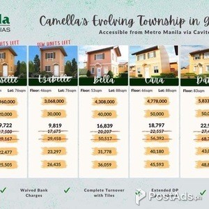 Camella Lessandra GenTri Molino Tanza Trece Imus Bacoor Dasma Silang | PostAds PH