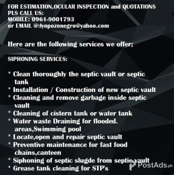 LYN Siphoning Septic Tank and Declogging Service #0961-9001793