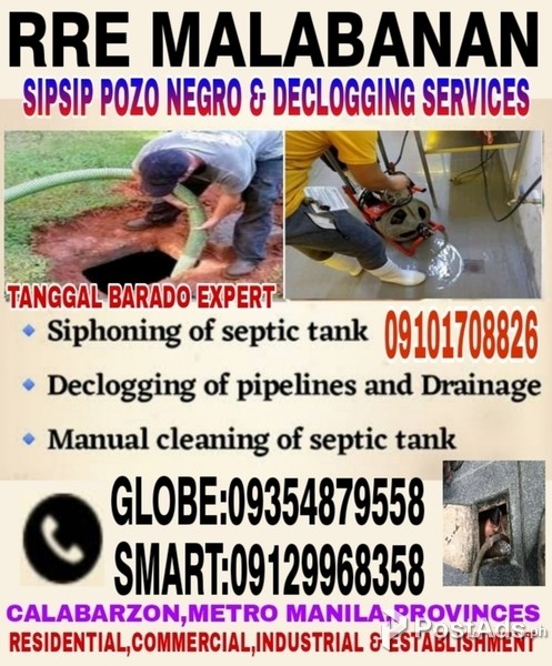 Declogging electric router cleaning siphoning septic tank services
