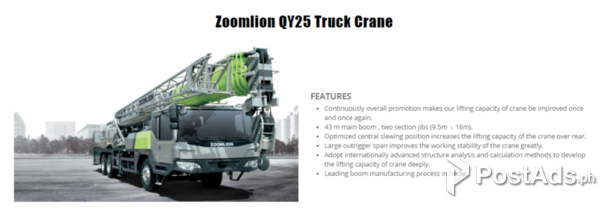 MOBILE TRUCK CRANE 25 TONS QY25