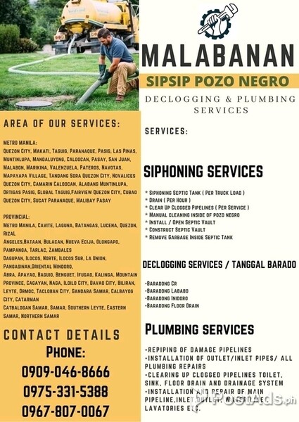 MANDALUYONG AREA MALABANAN SIPHONING POZO NEGRO DECLOGGING 
