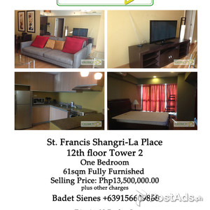 ST. FRANCIS SHANGRI-LA PLACE 1Bedroom Fully Furnished 12th flr Tower 2 | PostAds PH