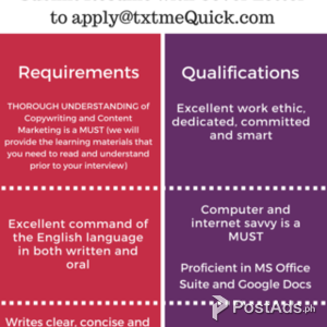 Home-based Content Writer wanted! | PostAds PH