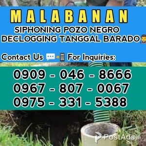 09090468666 LAS PINAS MALABANAN SIPHONING DECLOGGING TANGGAL BARADO | PostAds PH
