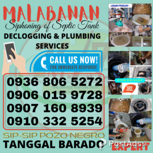 Quezon MALABANAN & PLUMBING SERVICES 24/7 SIPHONING AND DECLOGGING | PostAds PH