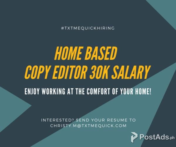 Copy Editor Home based 