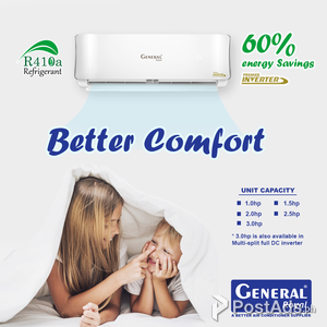 FREE INSTALLATION 1.0HP GENERAL ROYAL Split Wall Mounted Inverter | PostAds PH