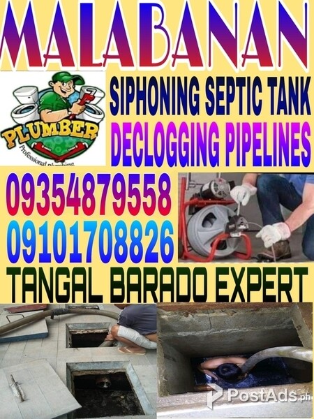 Siphoning septic tank Per truck load & Declogging services