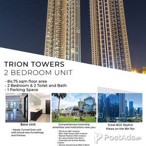 2 Bedroom Unit in Trion Tower 3 | PostAds PH