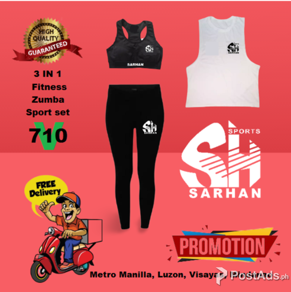 Fitness/ zumba Set 3 in 1, Legging, bra , muscleshirt