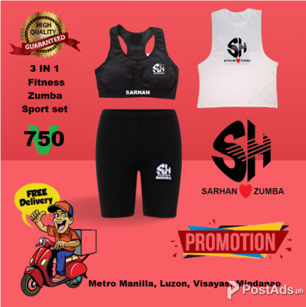 fitness/ zumba Set 3 in 1, Legging, bra , muscleshirt with Zumba logo