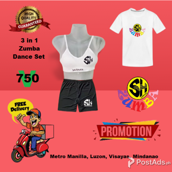 fitness/ zumba Set 3 in 1, short Legging, bra , tshirt 