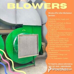 Blowers - Supply & Installation - Bulacan | PostAds PH