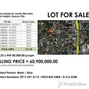 Varsity Hills Subdivision Lot For Sale | PostAds PH