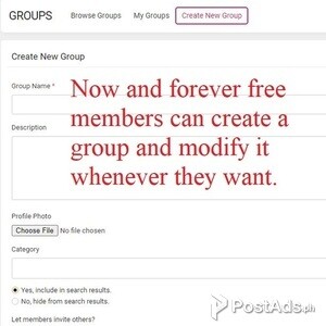 Create your own FREE group at Traiborg | PostAds PH