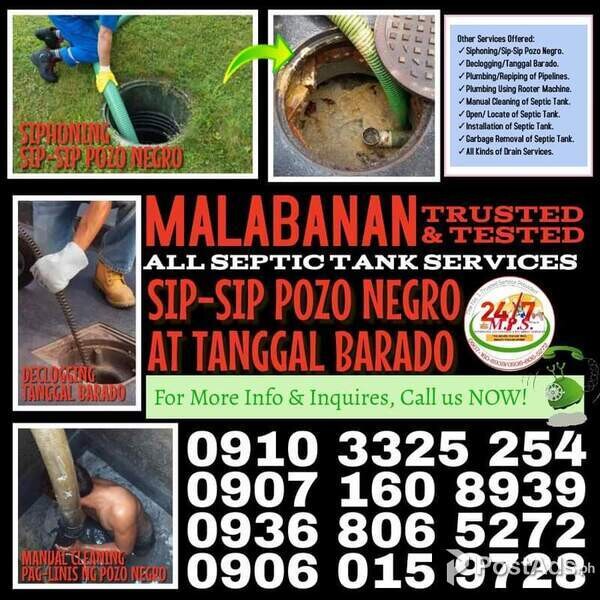 Makati 24/7 Malabanan Siphoning Septic Tank Services 09368065272