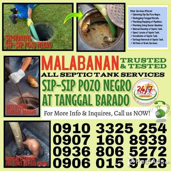 Las Piñas 24/7 Malabanan Siphoning Septic Tank Services 09368065272