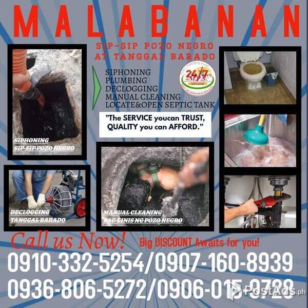 Pasig 24/7 Malabanan Siphoning Septic Tank Services 09368065272