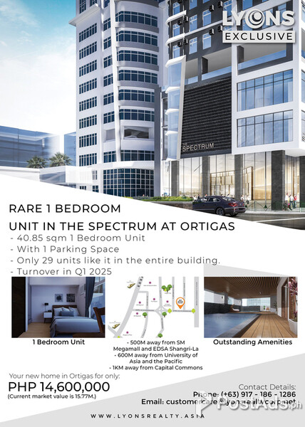 Rare 1 Bedroom Unit at The Spectrum