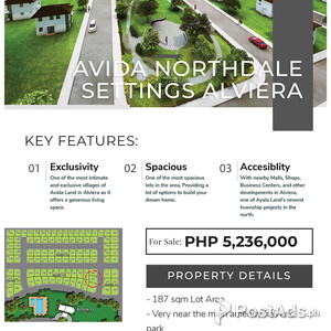 Lot for sale at Avida Northdale Settings Alviera | PostAds PH