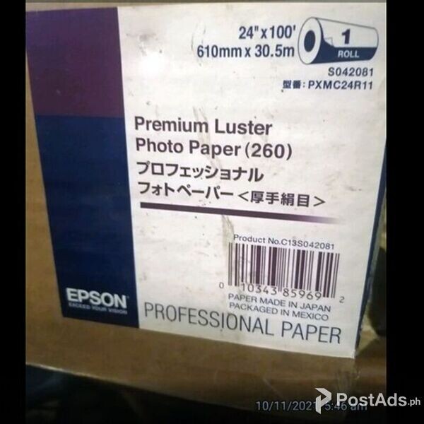 EPSON PROFESSIONAL PAPER PREMIUM LUSTER PHOTO PAPER (260) FOR SALE!
