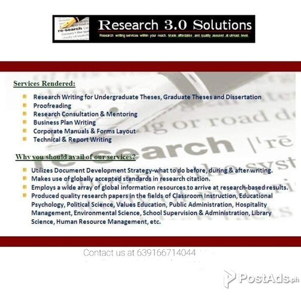 Research services and content creation