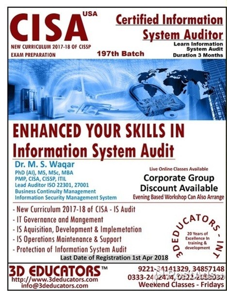 CISA - CERTIFIED INFORMATION SYSTEM AUDITOR TRAINING