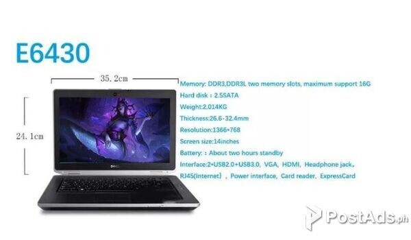 Laptop PC E6430 /E6420/E6530intel Core i3/i5/i7 480G SSD 14.1/15.6inch