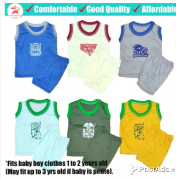 6pcs/3 pairs Cotton Terno for Kids Boys Assorted Designs