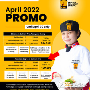 Enrollment is Ongoing! Your CULINARY CAREER starts here! | PostAds PH