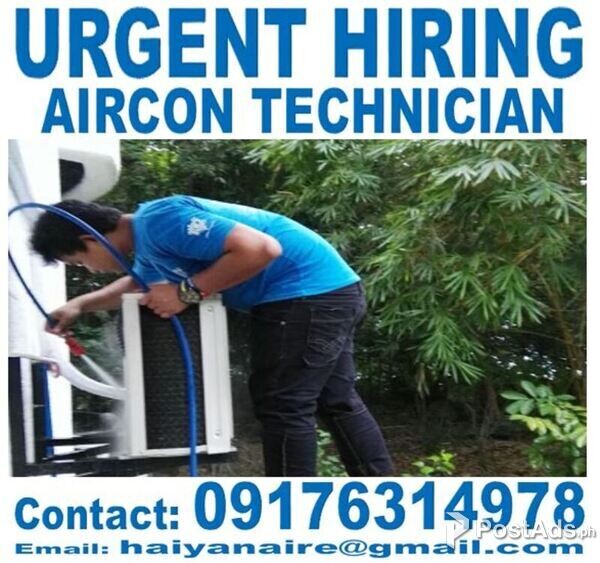 7URGENT HIRING Aircon Technician in Cebu