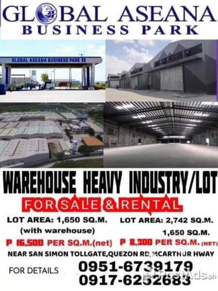 Warehouse/lot  for sale in Pampanga