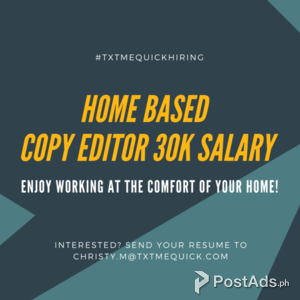 Copy Editor 30K Salary (Work from Home) | PostAds PH
