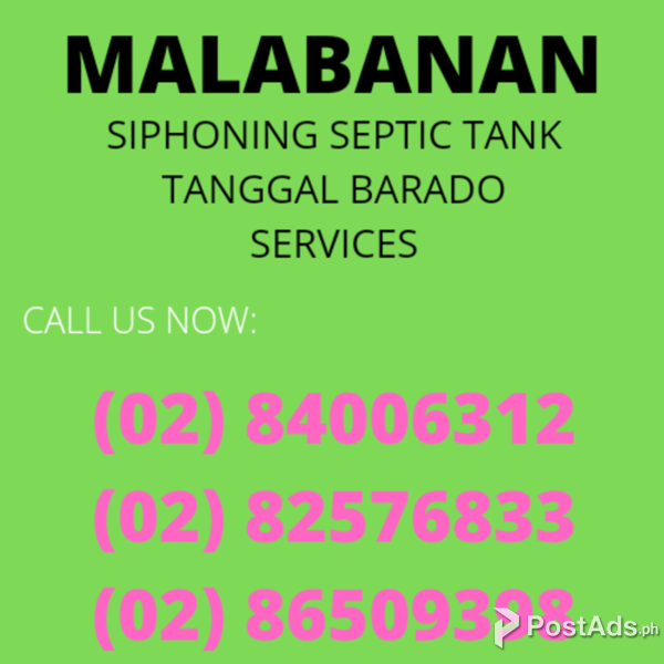 84006312 MALABANAN SIPSIP POZO NEGRO SERVICES IN CALOOCAN