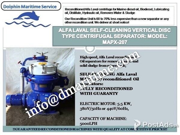 Alfa Laval oil purifier, industrial centrifuge, oil separator