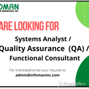 Implementor/ Systems Analyst / Quality Assurance / Functional Con | PostAds PH