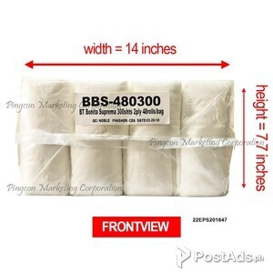 Tissue Roll 100% Virgin Pulp | 2 Ply X 300 Sheets X 48 | PostAds PH