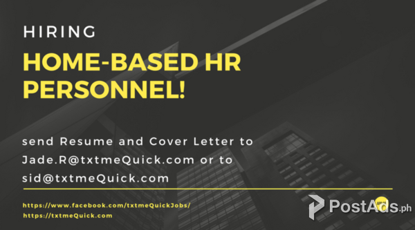 Join our growing team of Home-based HR Personnel!