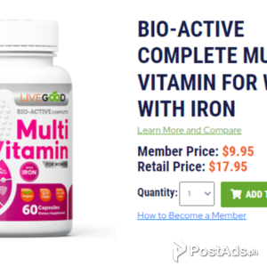 BIO-ACTIVE COMPLETE MULTI-VITAMIN WITH IRON FOR WOMEN | PostAds PH