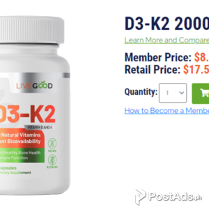 VITAMIN D3 & K2 2000 | PostAds PH