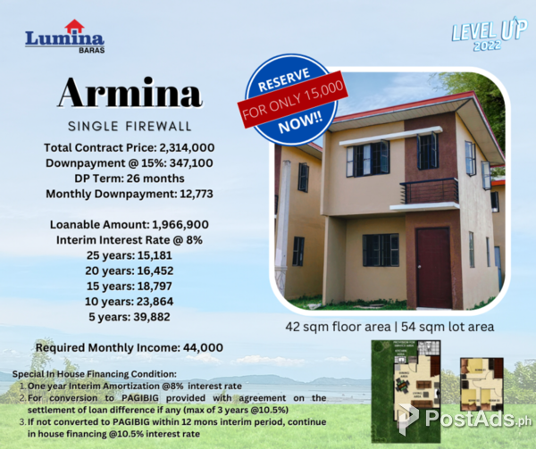 Armina's Single Firewall House in Baras Rizal: A Perfect Family Home