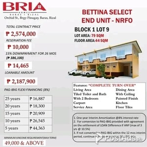 BETTINA SELECT END UNIT HOUSE AND LOT | PostAds PH