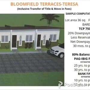 TOWNHOUSE FOR SALE-BLOOMFIELD TERRACES TERESA | PostAds PH