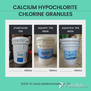 CHLORINE GRANULES 70% CALCIUM HYPOCHLORITE STARCHLON AQUAFIT AQUATICK | PostAds PH