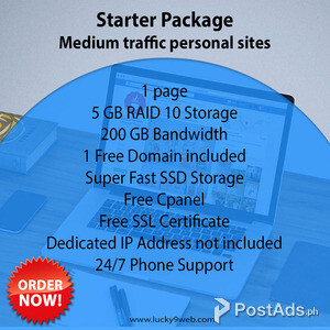 Starter Package Website | Medium traffic personal sites | PostAds PH