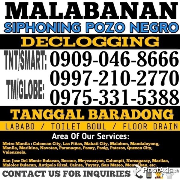 SAUYO QC ( MALABANAN SIPHONING TANGGAL BARADO 09090468666 )