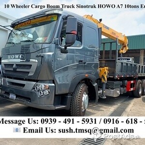 10-Wheeler 10tons Cargo Boom truck SInotruk Howo A7 For Sale | PostAds PH